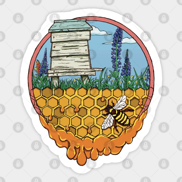 Beehive Sticker by ElderIslesPress